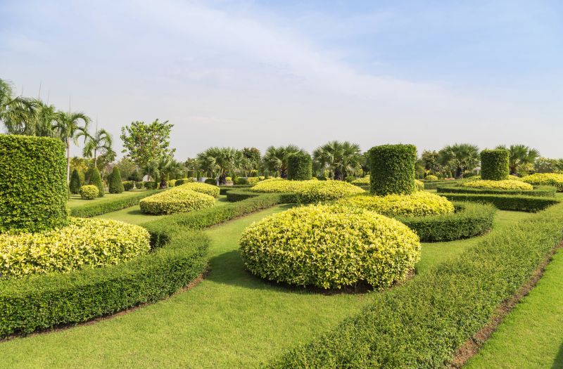 Trimmed Shrubs in a Landscape